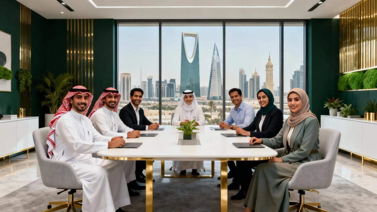 Business professionals supporting company growth in Saudi Arabia